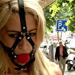 First pic of Long haired slave blonde Blanche gets abused and fucked right in public