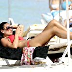 Second pic of Busty Nicole Minetti sexy in red bikini on the beach