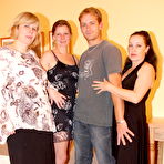 First pic of Three mature party wives share one hard cock