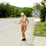 Fourth pic of Who wouldn't pick up sexy nude blonde hitchhicker Pinky June? | Nextdoor Mania