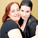 First pic of Old and young lesbian couple fooling around at home