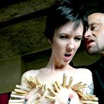 Second pic of Burning Ticket - Slim Brunette Gets Tits Tortured And Mouth Fucked