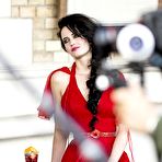 First pic of Eva Green in red dress at Campari Calendar