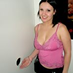 First pic of Busty Girl Sucking and Jerking Off Guys in the Gloryhole