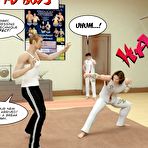 First pic of Kung fu boys 3D comics: gay hentai cartoons and male spy voyeur anime fantasy story about gay twink sport boys in uniform fucking and jerk off cocks masturbating action with their muscle gay stud hairy coach in the shower room