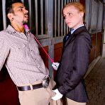 Second pic of Amazing teen get drilled hard by her horse trainer in these hot red head teen fucking barn yard amateur pic set