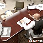 Third pic of Cunning student 3D gay comics: male hentai cartoons anime about cute young college straight stud ass licking cock sucking ass fucking & making handjob with old gay professor in classroom
