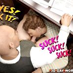 Fourth pic of Cunning student 3D gay comics: male hentai cartoons anime about cute young college straight stud ass licking cock sucking ass fucking & making handjob with old gay professor in classroom