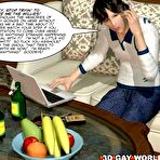 Second pic of Cum fiesta of house elf 3D gay comics: male anime voyeur cartoons about huge cock of spy midget, young twink man dude jerking and cumshot by 10 inch cock in american hentai fantasy story