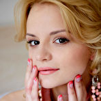 First pic of Wearing a sexy pink nightwear matching lingerie, Edita Recna poses enthusiastically on the bed showcasing her slender body with glowing pale skin and spreading her sexy legs, baring her smooth, pink pussy.