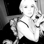 First pic of Lindsay Lohan cleavage and areola slip b-&-w photoshoot