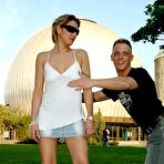 Second pic of Berlin Public Bangers - German Slut Flashing Near Naked Statue