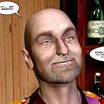Second pic of 3D gay comics about hot secret of Sparky the barman, his young twink worker and stud dude