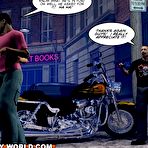 Second pic of Gay bear bondage master 3D gay comics: male hentai anime bdsm fetish cartoons about hairy huge cock of muscle hunk man dude jerking off his slave, fucking by 10 inch cock in leather his boyfriend and having gay threesome orgy