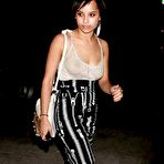 Fourth pic of Zoe Kravitz hard nipples under transparent shirt paparazzi shots