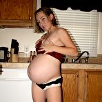 Second pic of Naughty Pregnant Kristi Strips Naked & Shows Off Sexy Growing Baby Factory! 