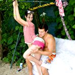 First pic of LollyHardcore.com - Brunette teen cutie gets her pussy filled outside