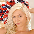 Fourth pic of Sex Previews - Tracy Delicious naughty blonde cheerleader strips and fingers her shaved pussy
