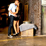 First pic of Sapphire Kiss devours his huge cock in a back alley