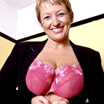 Fourth pic of Chubby Loving - Busty Mature Plumper In Fishnet Stockings