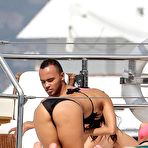 Fourth pic of Nicole Scherzinger in black bikini o a yacht