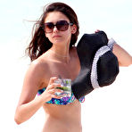 Third pic of Nina Dobrev looking sexy in bikini on the beach