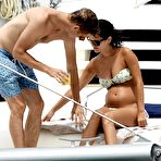 Second pic of Rachel Bilson pregnant in bikini on a boat in Barbados