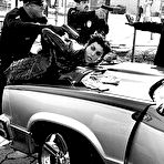 First pic of Sharon Stone sexy as robber black-&-white photoshoot