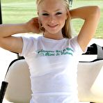First pic of Skye Model is at the golf course showing off her tight teen ass in white booty shorts