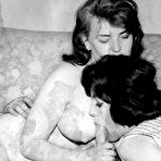 Second pic of Black-n-white vintage 3somes and 2somes with stocking-clad vixens