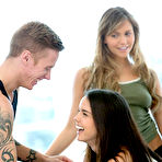 First pic of Dillion Harper shares her boyfriend's shaft with Mia Malkova