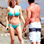First pic of Jenny McCarthy sexy in blue bikini on the beach