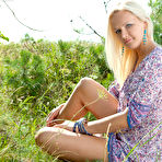 First pic of Absolutely incredible teen model stripping and posing in the nude outdoors on the nature.