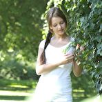 First pic of Pretty teen chick Liona Levi is outdoor with the pussy and mouth filled by cock
