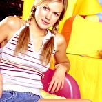 First pic of Clubseventeen teen with pigtails spreading wide
