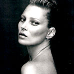 First pic of Kate Moss sexy and topless b;ack-&-white scans