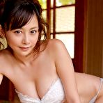 Fourth pic of Busty asian Anri Sugihara posing in white lingerie