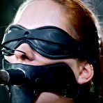 First pic of SexPreviews - Calico Lane redhead is gagged bound with anal hook and nipple clamps