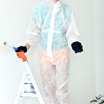 Third pic of Cock hungry raven Regina Prensley seduces a painter with her little ass all for some anal sex.