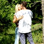 First pic of Busty babe whipped in forest