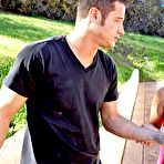 Second pic of porn star Sophia Lomeli bouncing up and down on his hard cock