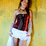 First pic of Emily 18 - Cute teen gal Emily 18 takes off her corset and unveils her perfect perky boobs.