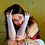 Second pic of Emily 18 - Cute teen gal Emily 18 takes off her corset and unveils her perfect perky boobs.
