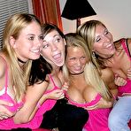Second pic of Trashed Girl Friends: Gorgeous sexy amateur teens slowly getting naked on sofa
