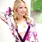 First pic of Alyssa Branch - Good looking blonde babe Alyssa Branch strips outdoors and teases in white thongs.