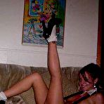 Fourth pic of Trashed Girl Friends: Fresh amateur girls flashing perky tits and shaved pussies