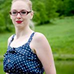 First pic of SexPreviews - Delirious Hunter blonde is bound in wooden stocks with ballgag and clamps