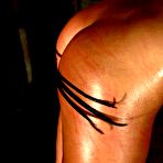 Third pic of Roped and serious lashed babe