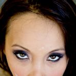 Fourth pic of Asian Pornstar Katsuni giving a blowjob titjob and footjob