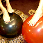 Second pic of Big boob MILF and a Teen in Blow to Pop Balloon lesbo Party